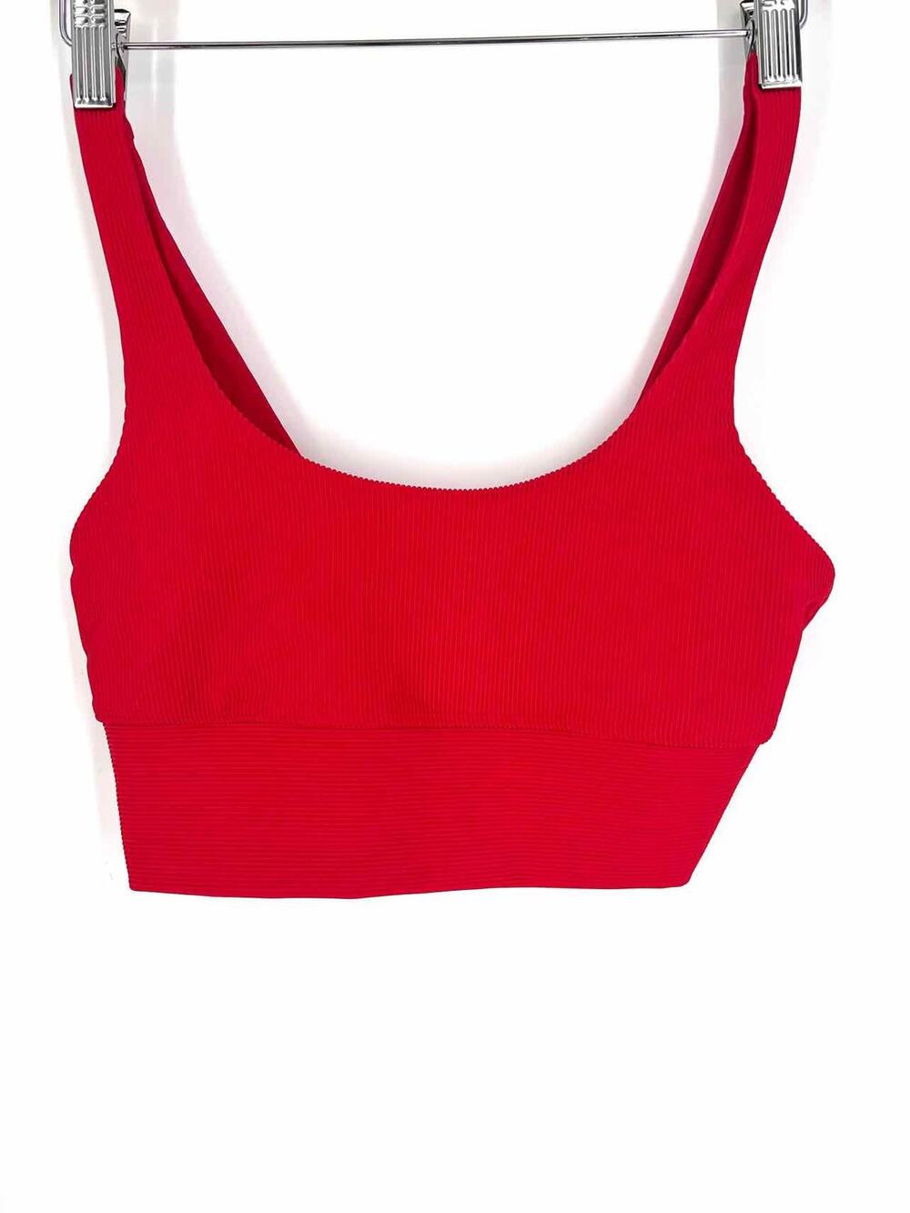 Beach Riot Size S Red Ribbed Stretch Designer Activewear Set